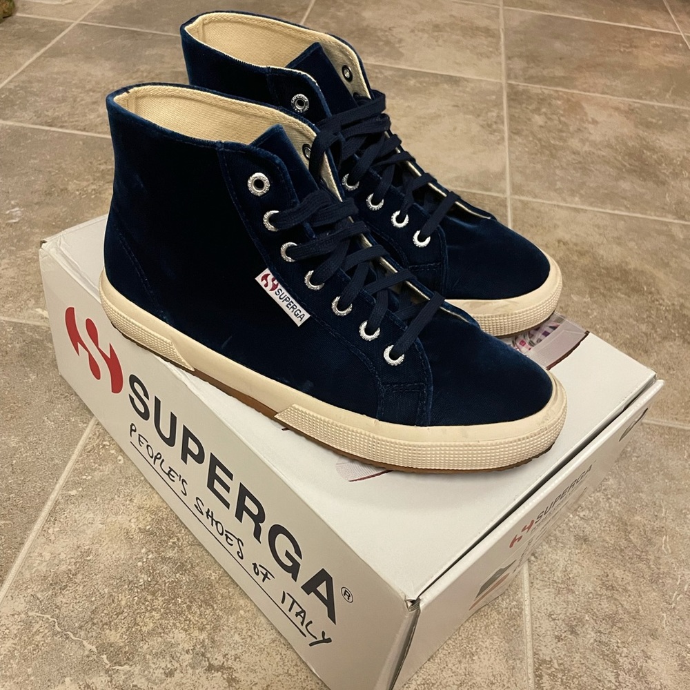 Superga Velvet Hi Top Sneakers